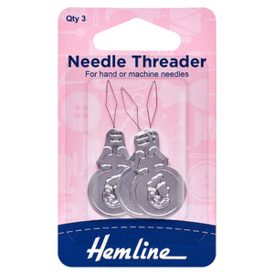 Hemline Aluminium Needle Threader for Hand or Machine Needles, pack of 3 Hemline Aluminium Needle Threader for Hand or Machine Needles, pack of 3