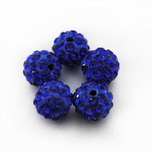 10mm Shamballa Beads - Sapphire Blue