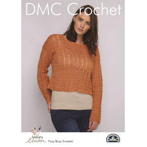 DMC Natura Linen Crochet Pattern - Foxy Boxy Sweater DMC Natura Linen Crochet Pattern - Foxy Boxy Sweater
