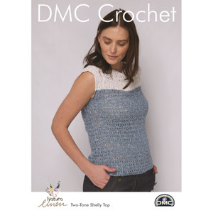 DMC Natura Linen Crochet Pattern - Two-Tone Shelley Top DMC Natura Linen Crochet Pattern - Two-Tone Shelley Top