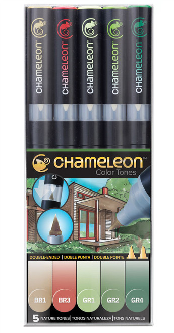 Chameleon Color Tones 5 Pen Set Alcohol Blending Gradient - Nature Colour Tones