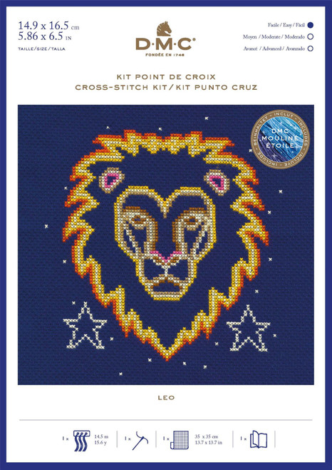 DMC Signs of the Zodiac Counted Cross Stitch Kit - Leo