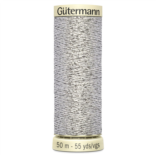 Gutermann Metallic Effect Sewing Thread for Hand and Machine 50m - Silver 41