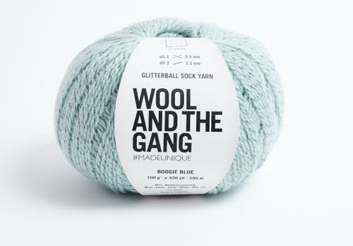 WATG WOOL AND THE GANG Glitterball Sock Yarn 100g 426yd / 390m- Boogie Blue