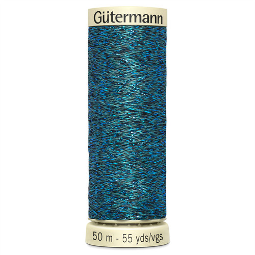 Gutermann Metallic Effect Sewing Thread for Hand and Machine 50m - Turquoise 483
