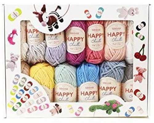 Sirdar Happy Chenille Happy Box - 25 Happy Chenille Colours in a Happy Box