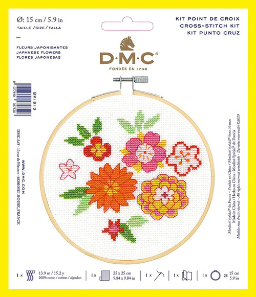 DMC Counted Cross Stitch Kit XS - Japanese Flowers