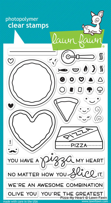 Lawn Fawn Pizza My Heart 4X6 Clear Stamp Set