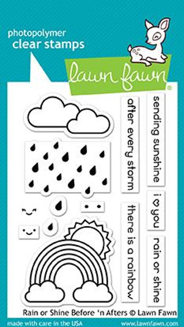 Lawn Fawn Rain Or Shine Before 'N Afters 3X4 Clear Stamp Set