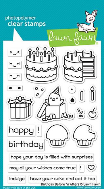 Lawn Fawn Birthday Before 'N Afters 4X6 Clear Stamp Set