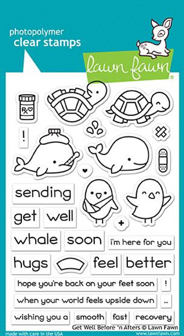 Lawn Fawn Get Well Before 'N Afters 4X6 Clear Stamp Set