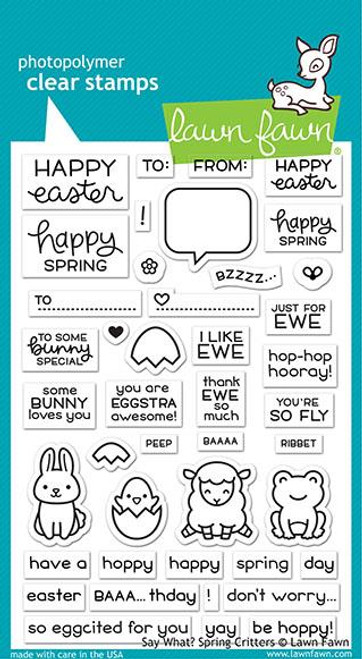 Lawn Fawn Say What? Spring Critters 4X6 Clear Stamp Set