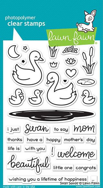 Lawn Fawn Swan Soiree 4X6 Clear Stamp Set