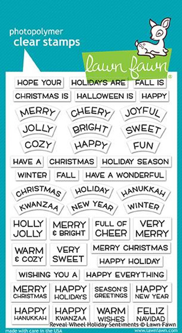 Lawn Fawn Reveal Wheel Holiday Sentiments 4X6 Clear Stamp Set