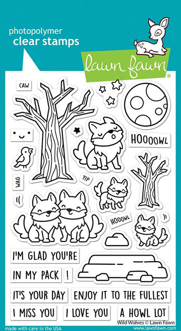 Lawn Fawn Wild Wolves - 4X6 Clear Stamp Set