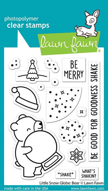 Lawn Fawn Little Snow Globe: Bear 3X4 Clear Stamp Set
