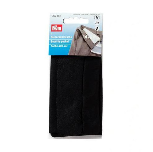 Prym 17 x 14 cm Security Pocket Plus Zip, Black x 5