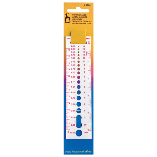 Pony Needle Knitting Gauge 2.00-10.00 mm (0-15 US)