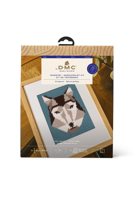 DMC Tapestry & Needlepoint Kit Geo Wolf by Quail Studio - Easy