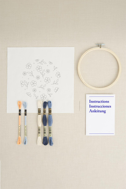 DMC Embroidery Kit Blue Ditsy Florals by Jenni Davis - Intermediate