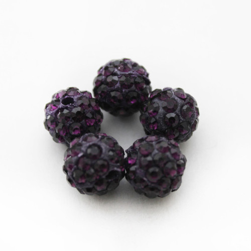 10mm Shamballa Beads - Amethyst