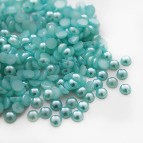 Flat back Pearls - Aquamarine