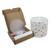 20cm Make Your Own Lampshade Kit - Opened Box Contents with Example of Lampshade with Covering