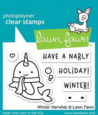 Lawn Fawn Winter Narwhal 2X3 Clear Stamp