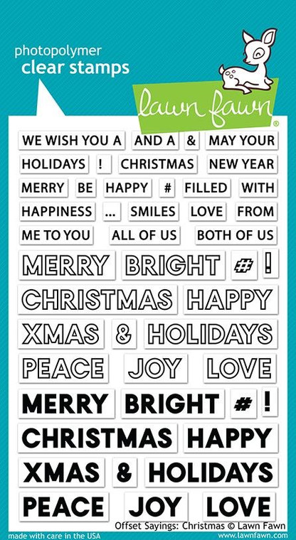 Lawn Fawn Offset Sayings: Christmas 4X6 Clear Stamp Set
