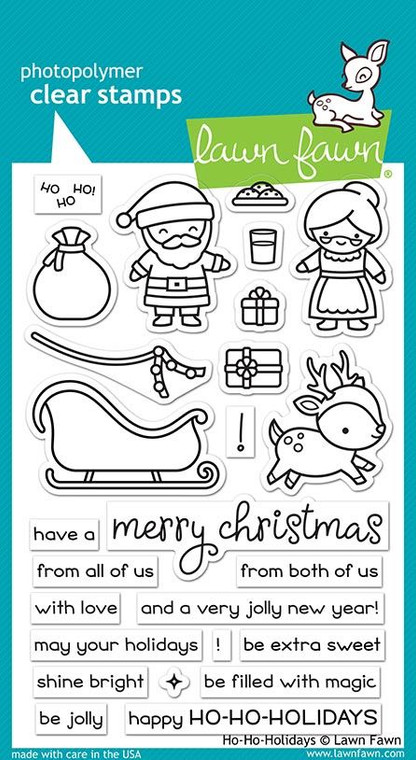 Lawn Fawn Ho-Ho-Holidays 4X6 Clear Stamp Set