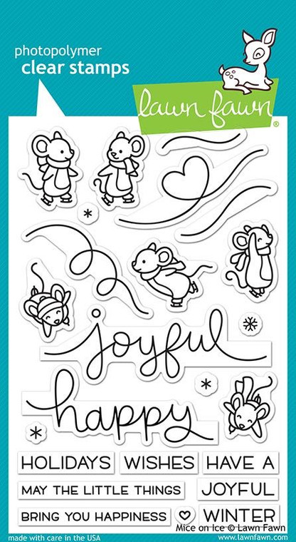 Lawn Fawn Mice On Ice 4X6 Clear Stamp Set
