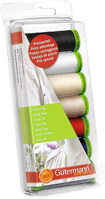 Gutermann 7 Thread Set: Extra Fine - Assorted Colours