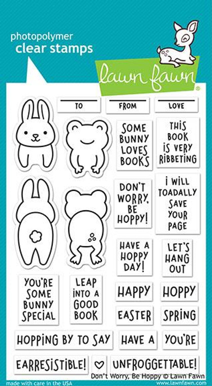 Lawn Fawn Dont Worry, Be Hoppy 4X6 Clear Stamp Set