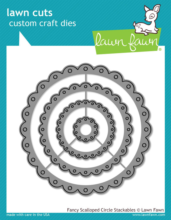 Lawn Fawn Fancy Scalloped Circle Stackables Custom Craft Dies