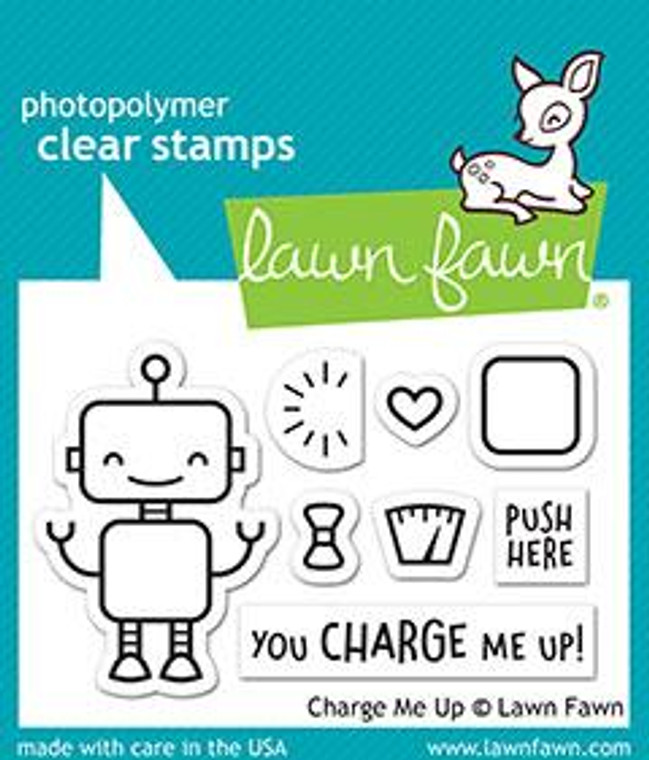 Lawn Fawn Charge Me Up 2X3 Clear Stamp Set
