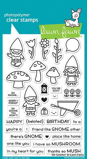 Lawn Fawn Oh Gnome! 4X6 Clear Stamp Set