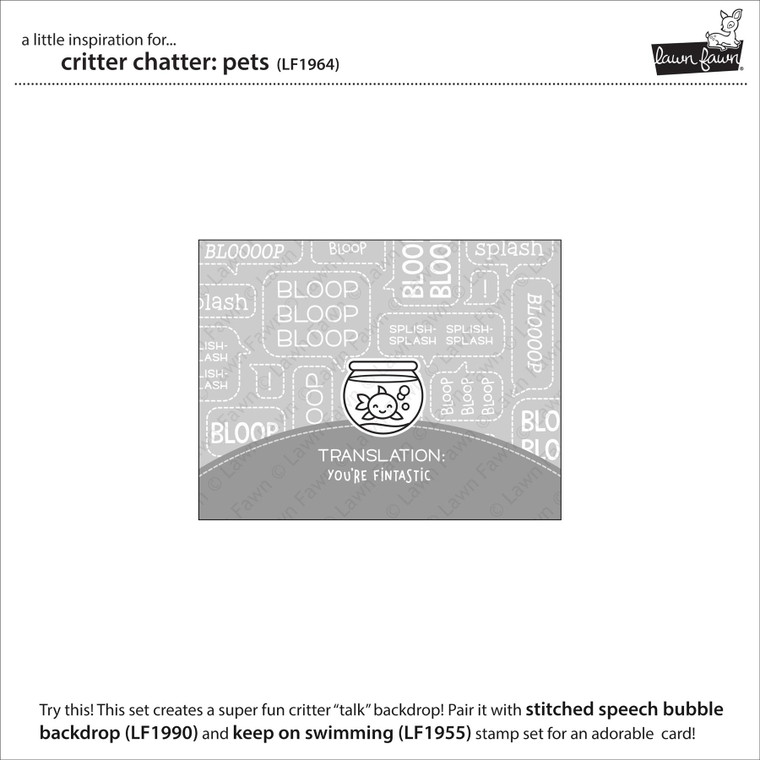 Lawn Fawn Critter Chatter: Pets 4X6 Clear Stamp Set