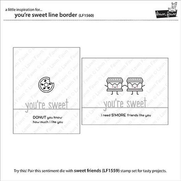 Lawn Fawn You'Re Sweet Line Border Custom Craft Dies