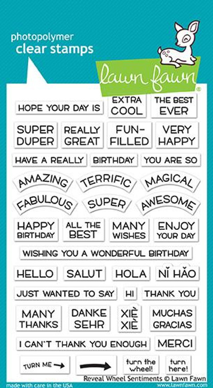 Lawn Fawn Reveal Wheel Sentiments 4X6 Clear Stamp Set