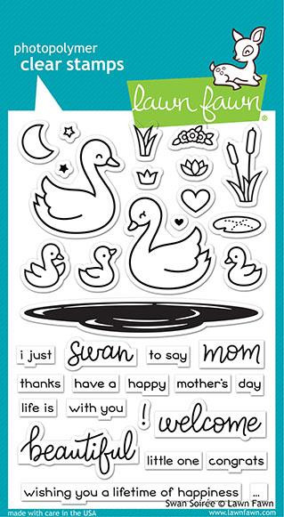 Lawn Fawn Swan Soiree 4X6 Clear Stamp Set