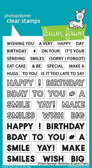 Lawn Fawn Offset Sayings: Birthday 4X6 Clear Stamp Set