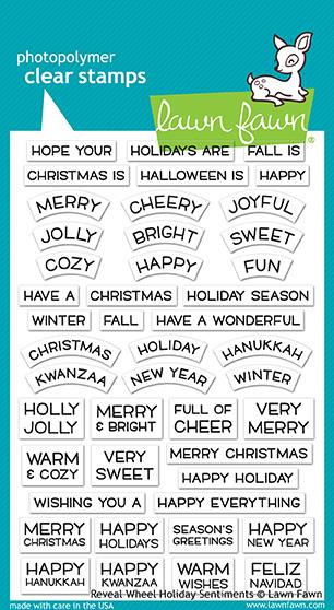 Lawn Fawn Reveal Wheel Holiday Sentiments 4X6 Clear Stamp Set
