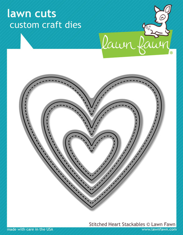 Lawn Fawn Stitched Heart Stackables Custom Craft Dies