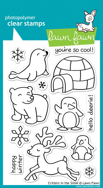 Lawn Fawn Critters In The Snow 4X6 Clear Stamp Set