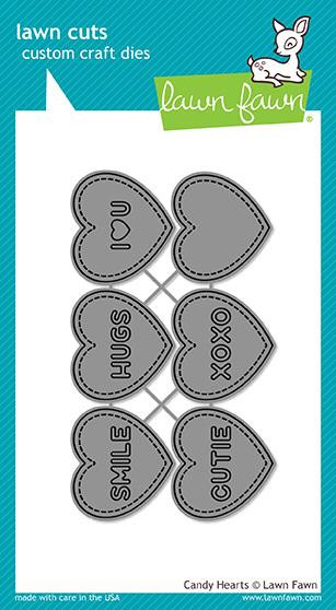 Lawn Fawn Candy Hearts Custom Craft Dies