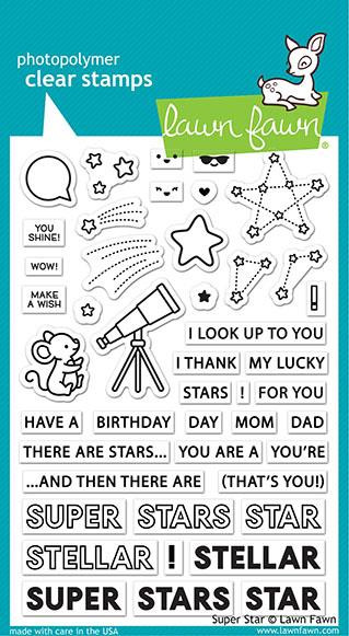 Lawn Fawn Super Star 4X6 Clear Stamp Set