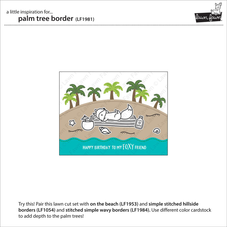 Lawn Fawn Palm Tree Border Custom Craft Dies