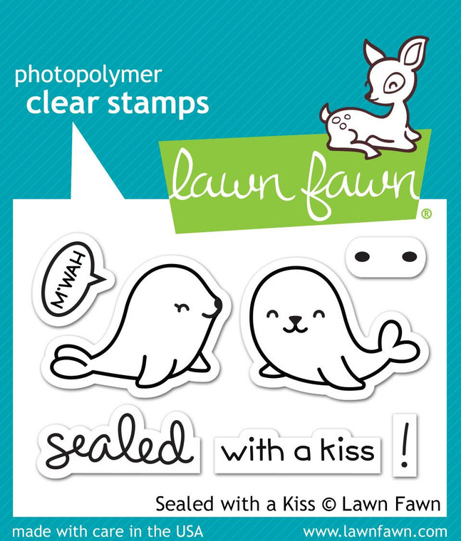 Lawn Fawn Sealed With A Kiss 2X3 Clear Stamp Set