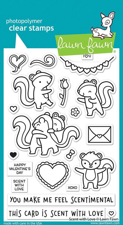 Lawn Fawn scent with love 4x6 clear stamp set