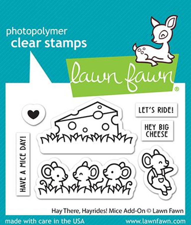 Lawn Fawn Hay There, Hayrides! Mice Add-On - 2X3 Clear Stamp Set